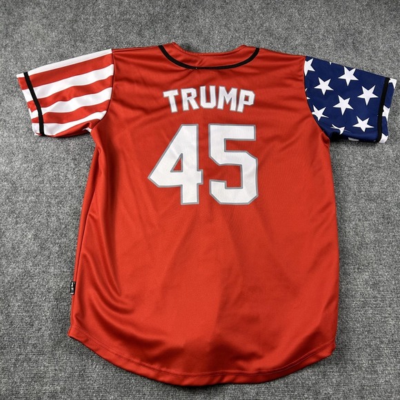 Greater Half Shirt Mens XL Red USA Trump 45 Statue Liberty Button Up Patriotic - Picture 5 of 7